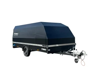 Snowmobile trailer CP430-LB Tour & Race BLACK DUPLEX with ramp and aluminium cover